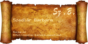 Szedlár Barbara névjegykártya