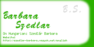 barbara szedlar business card