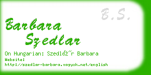 barbara szedlar business card